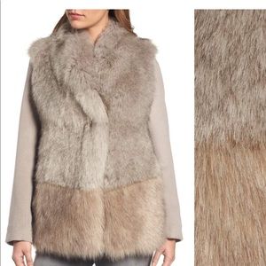 Maddie Wool Blend Sleeve Faux Fur Jacket